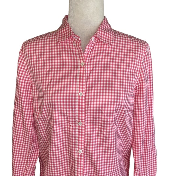 J. McLaughlin Pink & White Gingham Button Down Shirt - 4 - Picture 2 of 12